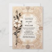 Library Old English Book Club Cover 結婚's 招待状 (正面)