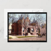 Library, South Bend, Indiana 1915ヴィンテージ ポストカード (正面/裏面)