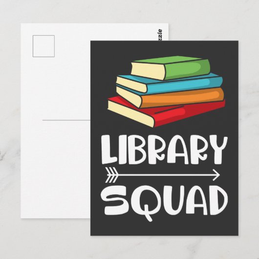 Library Squad – 書籍愛好家Librarian Reader ポストカード (正面/裏面)