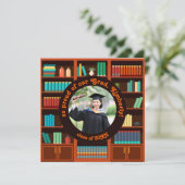 Library-Themed Graduation Announcement Card 案内状 (スタンド正面)