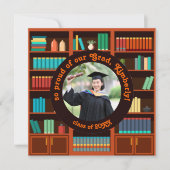 Library-Themed Graduation Announcement Card 案内状 (正面)