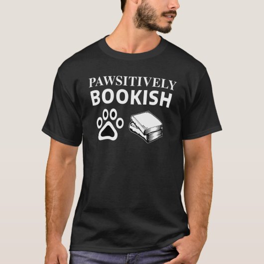 Library Themed Pawsitively Bookish Books and Dogs Tシャツ (正面)