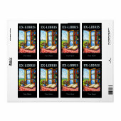 Library Window Color Bookplate Ex Libris Template ラベル (フルシート)