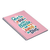 Libreta con espiral rosada mensaje lindo ノートブック (右側)