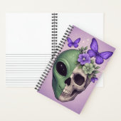 Libreta de dibujo con alien, calavera y mariposa – ノートブック (内側)