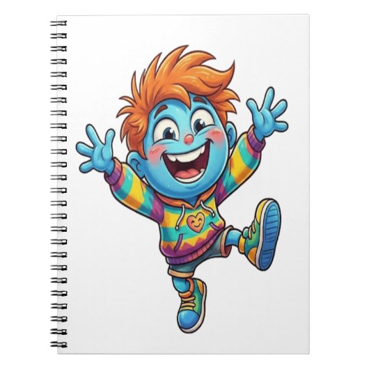 Libreta Inspiradora Niño Azul Feliz ノートブック (正面)