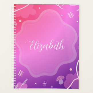 Libreta Kawaii Rosa y Morado con Nombre  プランナー手帳