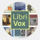 LibriVox Sticker Sheet ラウンドシール (正面)