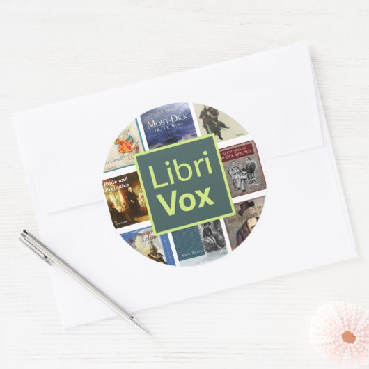 LibriVox Sticker Sheet ラウンドシール (封筒)