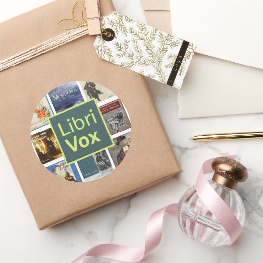 LibriVox Sticker Sheet ラウンドシール (ギフト)
