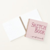 Libro de bocetos rosa letra 3D con nombre artista  ノートブック (内部)