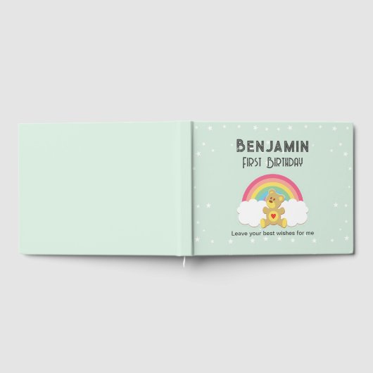 Libro de firmas osito arco iris. ゲストブック (全面)