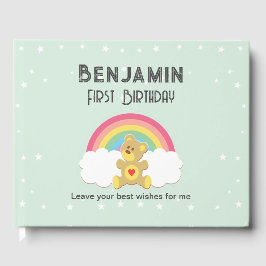 Libro de firmas osito arco iris. ゲストブック