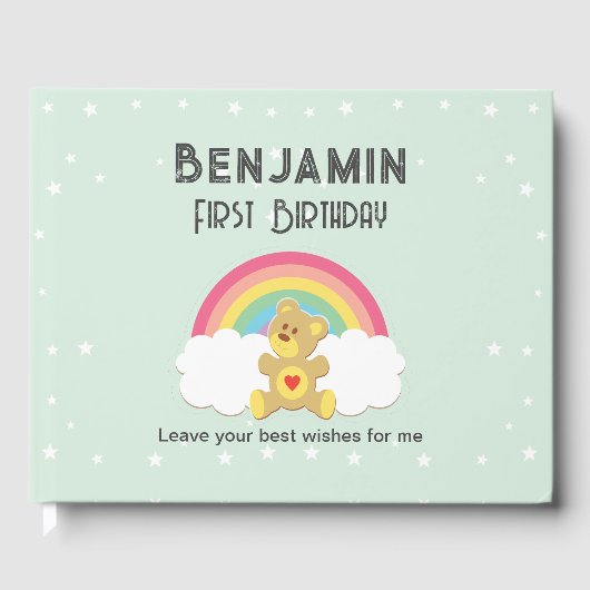 Libro de firmas osito arco iris. ゲストブック (正面)