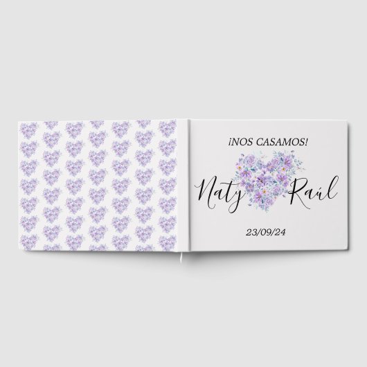 Libro de visitas en tonos lilas  ゲストブック (全面)