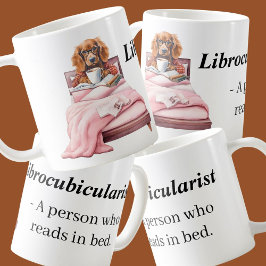 Librocubicularist Dog読's in bed book lover コーヒーマグカップ