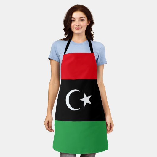 Libya Flag エプロン (着用した状態)