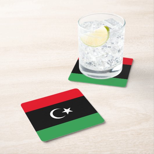 Libya Flag スクエアペーパーコースター (インサイチュ)