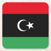 Libya Flag スクエアペーパーコースター