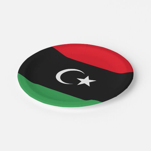 Libya Flag ペーパープレート (アングル)