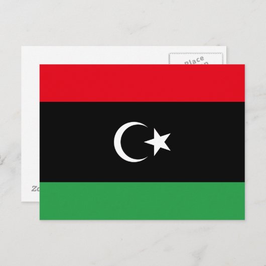 Libya Flag ポストカード (正面/裏面)