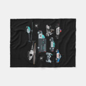 Lice Vehicles Cop Helicopter Toddlers Kids Women M フリースブランケット (正面(横))