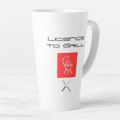 Licence to Grill Funny BBQ  – Father’s Day Gift カフェラテマグ (右アングル)