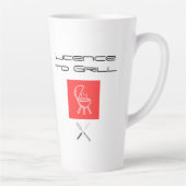 Licence to Grill Funny BBQ  – Father’s Day Gift カフェラテマグ (右)