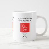 Licence to Grill Mug • Funny BBQ Dad Design ジャンボコーヒーマグカップ (右)
