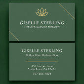 License Massage Therapist Green Gold 名刺