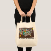 License Plate Map tote bag トートバッグ (正面(商品))