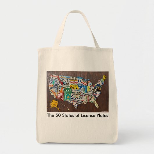 License Plate Map tote bag トートバッグ (正面)
