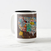 License Plate Map two-tone 15oz mug ツートーンマグカップ (正面左)