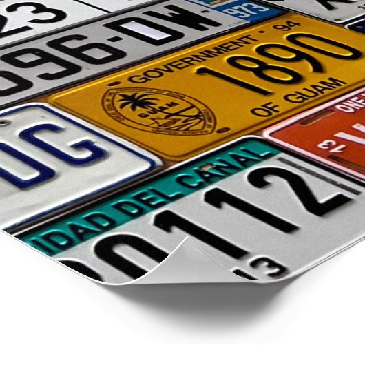 License Plate poster ポスター (角)