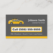 Licensed Cap Driver Chauffeur – イエロータクシー 名刺 (裏面)