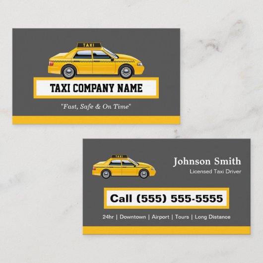Licensed Cap Driver Chauffeur – イエロータクシー 名刺 (正面/裏面)