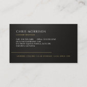 Licensed Electrician Black Gold Contractor 名刺 (裏面)