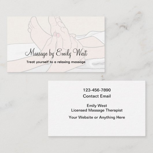 Licensed Massage Therapist Theme Business Cards 名刺 (正面/裏面)
