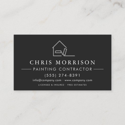 Licensed Painting Contractor QR Code Professional 名刺 (正面)