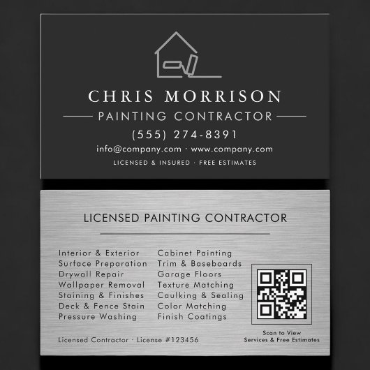 Licensed Painting Contractor QR Code Professional 名刺