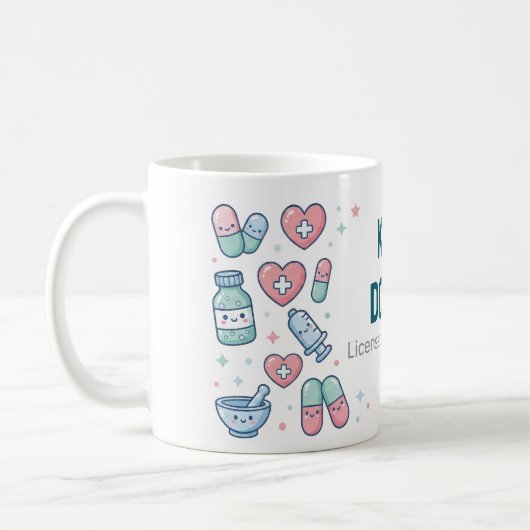 Licensed Pharmacist Personalized Mug | Cute Pharma コーヒーマグカップ (左)