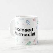 Licensed Pharmacist Personalized Mug | Modern ID B コーヒーマグカップ (正面左)