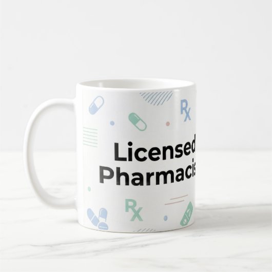 Licensed Pharmacist Personalized Mug | Modern ID B コーヒーマグカップ (左)