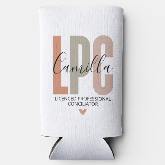 Licensed Professional Counselor Gifts, LPC Therapi スリム缶クーラー (正面)