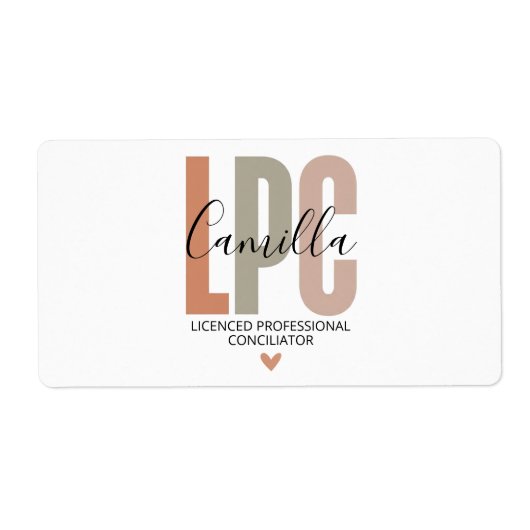 Licensed Professional Counselor Gifts, LPC Therapi ラベル (正面)
