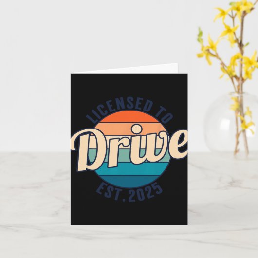 Licensed To Drive New Drivers License Est 2025  カード (黄色い花)