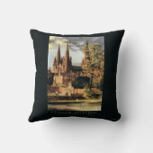 Lichfieldのカテドラルの眺め クッション (裏面)