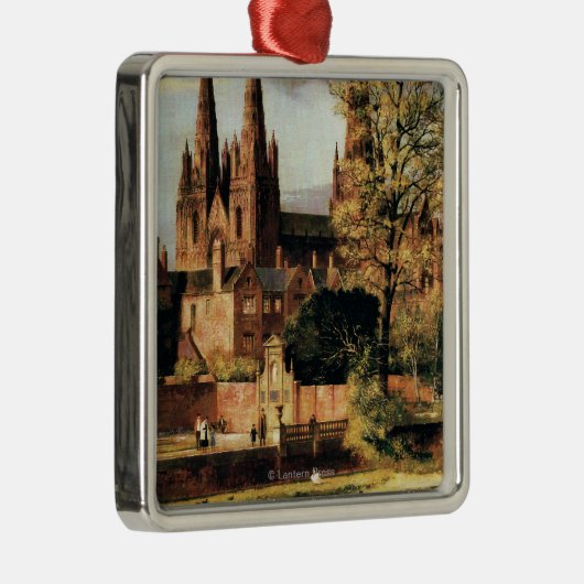 Lichfieldのカテドラルの眺め メタルオーナメント (右)