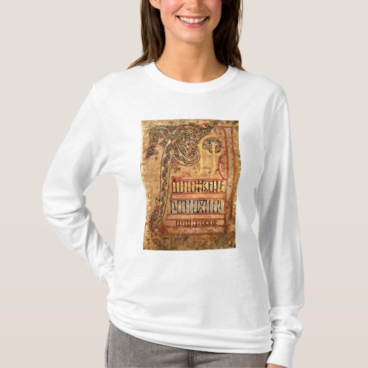 Lichfieldの福音からの最初のページ、c.720 Tシャツ (正面)