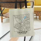 Lichfield, Staffordshire City Map Tote Bag トートバッグ